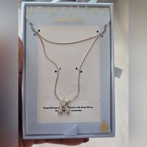 Unwritten Silver Letter K Name Necklace Women New